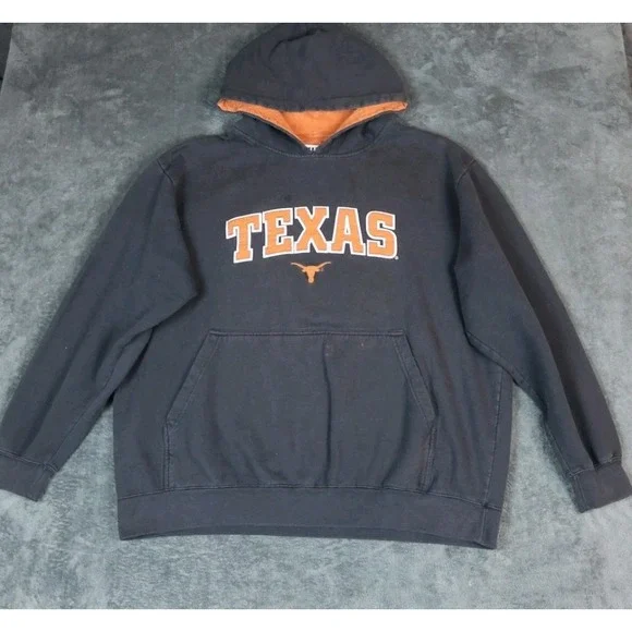 🤘Vintage Y2K Texas Longhorns XXL Hoodie Foot Locker Team Edition Black Orange - Picture 2 of 9